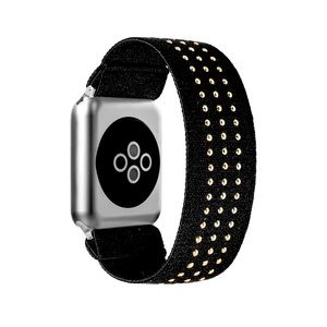 NEW BLACK ELASTIC GOLD STUD APPLE WATCH BAND 42mm
